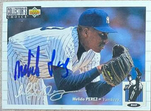 Melido Perez Signed 1994 Collector's Choice Silver Signature Baseball Card - New York Yankees