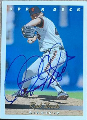 Rod Beck Signed 1993 Upper Deck Baseball Card - San Francisco Giants