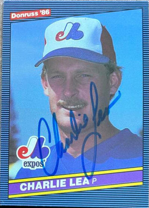 Charlie Lea Signed 1986 Donruss Baseball Card - Montreal Expos
