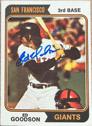 Ed Goodson Signed 1974 Topps Baseball Card - San Francisco Giants