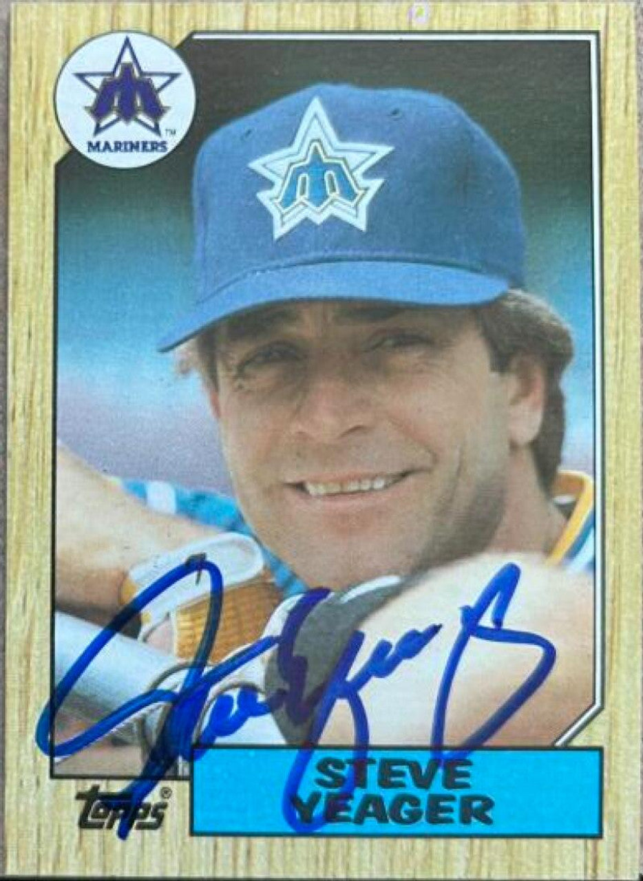スティーブ・イェーガーが署名した 1987 トップスベースボールカード - シアトル・マリナーズ