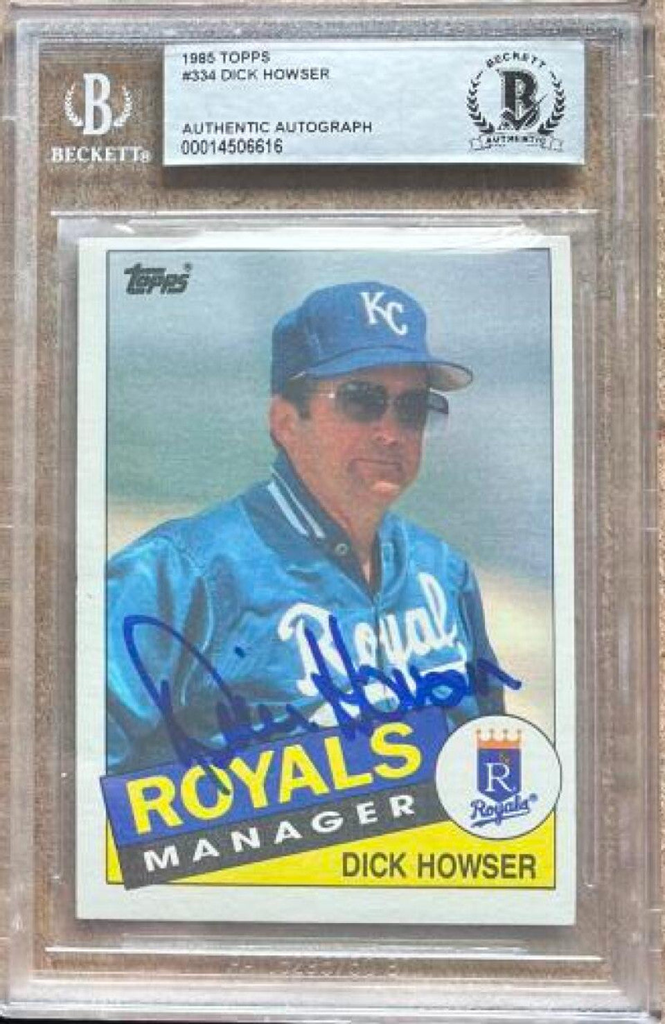 Dick Howser Signed 1985 Topps Baseball Card - Kansas City Royals - Beckett Authentication