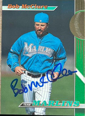Bob McClure Signed 1993 Stadium Club Baseball Card - Florida Marlins
