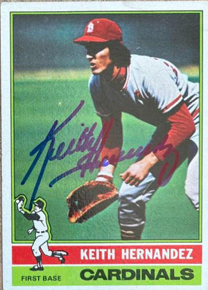 キース・ヘルナンデス、1976年トップス・ベースボールカードにサイン - セントルイス・カージナルス