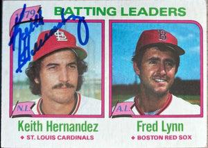 Keith Hernandez Signed 1980 Topps Batting Leaders Baseball Card - St Louis Cardinals