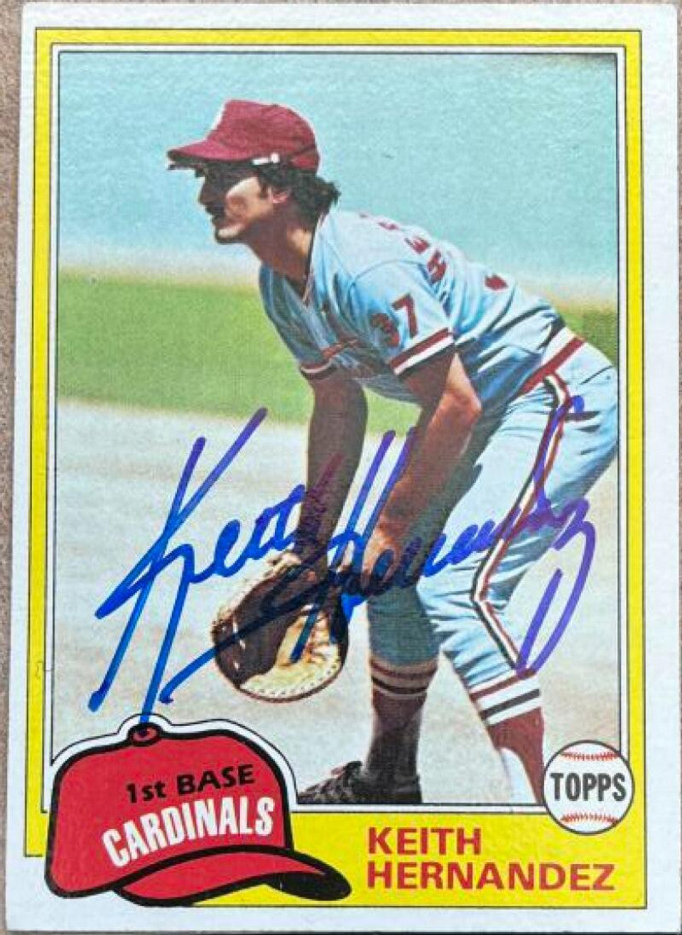 キース・ヘルナンデス、1981年トップス・ベースボールカードにサイン - セントルイス・カージナルス