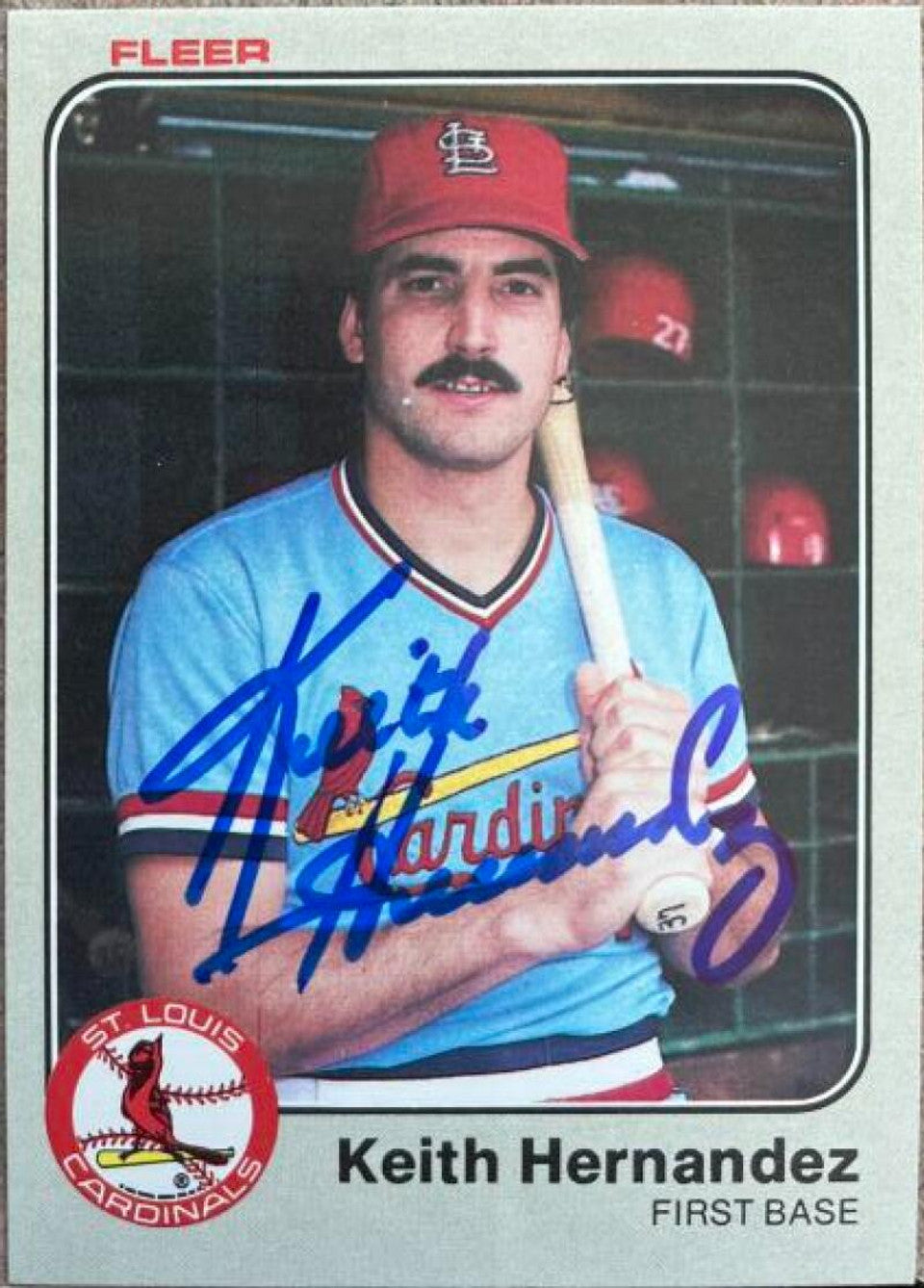 Keith Hernandez Signed 1983 Fleer Baseball Card - St Louis Cardinals