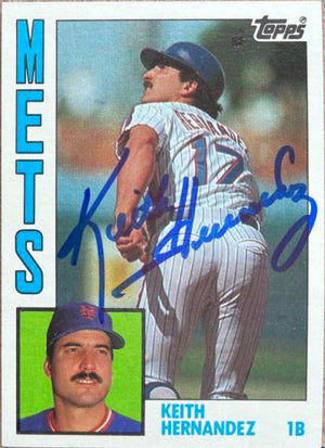 キース・ヘルナンデス、1984年トップス・ベースボールカードにサイン - ニューヨーク・メッツ