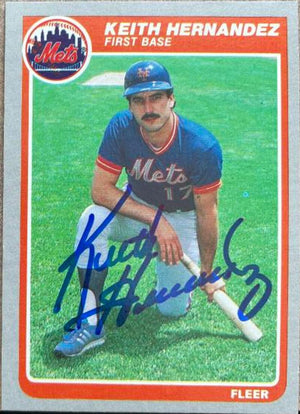 Keith Hernandez Signed 1985 Fleer Baseball Card - New York Mets