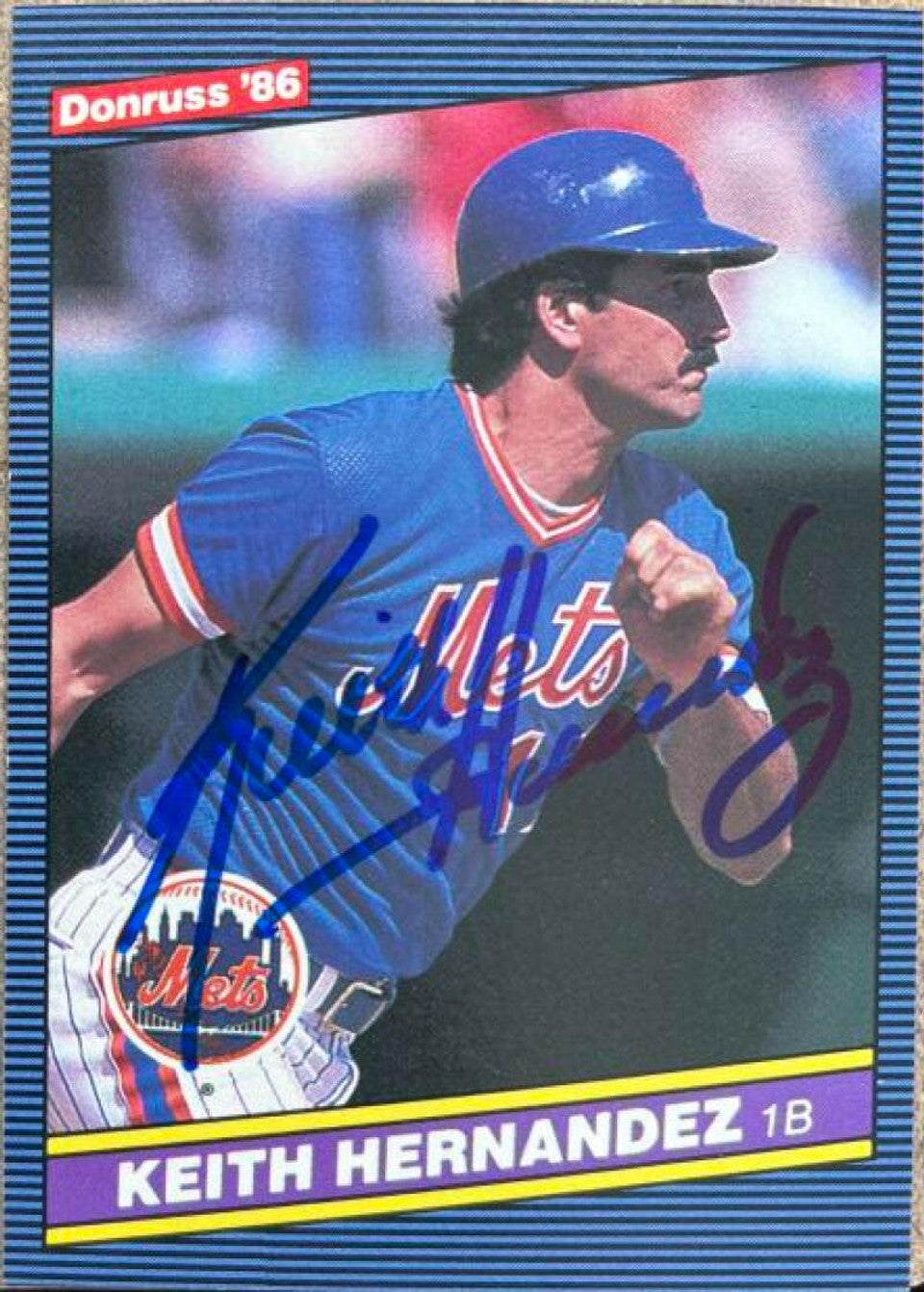 キース・ヘルナンデスが1986年ドンラス・ベースボールカードにサイン - ニューヨーク・メッツ