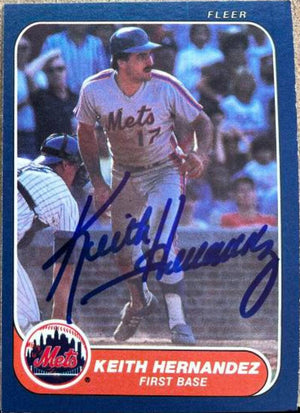 Keith Hernandez Signed 1986 Fleer Baseball Card - New York Mets