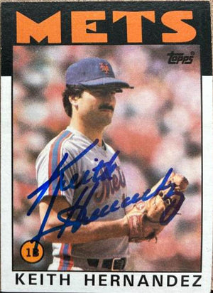 キース ヘルナンデス サイン入り 1986 トップス ベースボール カード - ニューヨーク メッツ #520