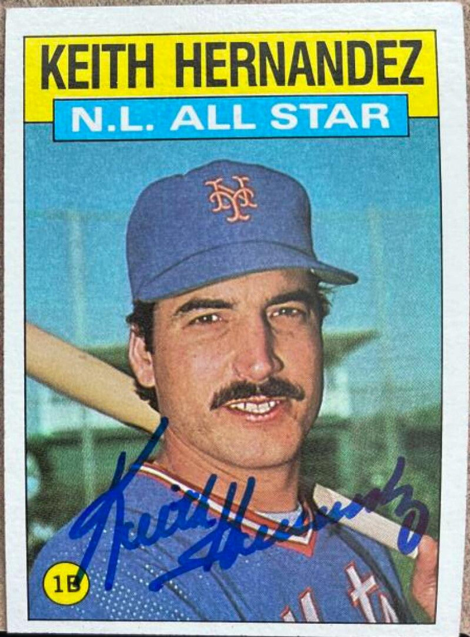 Keith Hernandez Signed 1986 Topps Baseball Card - New York Mets #701