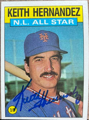 キース ヘルナンデス サイン入り 1986 トップス ベースボール カード - ニューヨーク メッツ #701