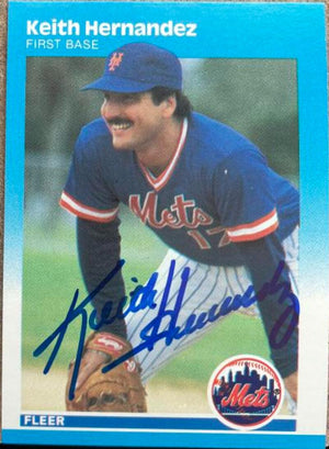 キース・ヘルナンデス、1987年フリーア・ベースボールカードにサイン - ニューヨーク・メッツ