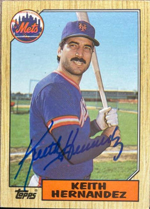 キース・ヘルナンデス、1987年トップス・ベースボールカードにサイン - ニューヨーク・メッツ