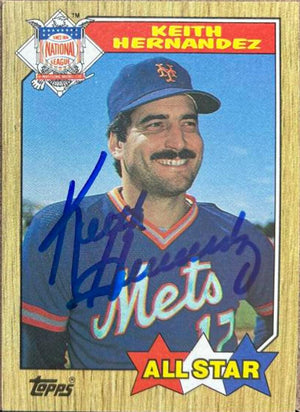 キース・ヘルナンデス、1987年トップスオールスターベースボールカードにサイン - ニューヨーク・メッツ