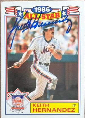 キース・ヘルナンデス、1987年トップス光沢オールスターベースボールカードに署名 - ニューヨーク・メッツ