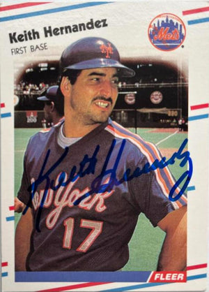 Keith Hernandez Signed 1988 Fleer Glossy Baseball Card - New York Mets