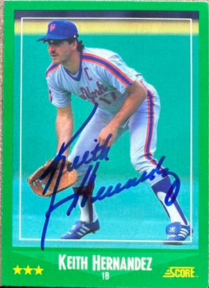 Keith Hernandez Signed 1988 Score Baseball Card - New York Mets