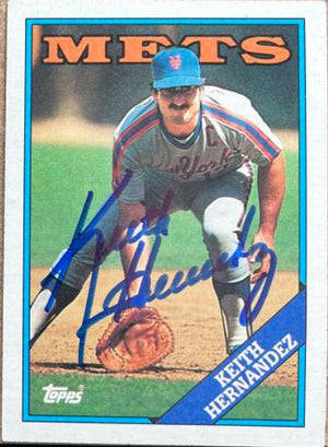 キース・ヘルナンデス、1988年トップス・ベースボールカードにサイン - ニューヨーク・メッツ