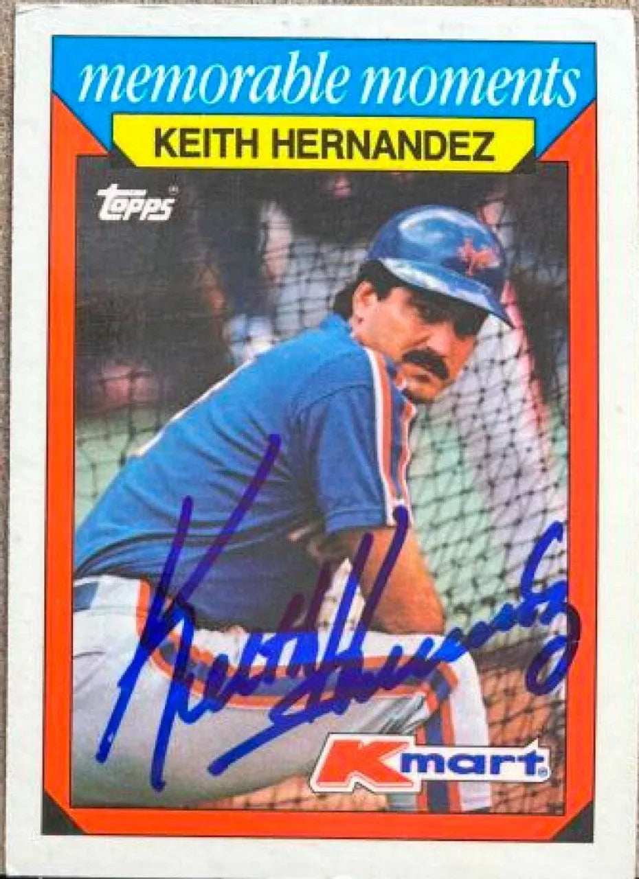 キース・ヘルナンデスが 1988 Topps KMart の思い出に残る瞬間ベースボール カードに署名 - ニューヨーク・メッツ