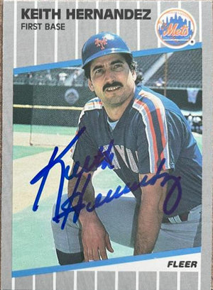 キース・ヘルナンデス、1989年フリーア・ベースボールカードにサイン - ニューヨーク・メッツ