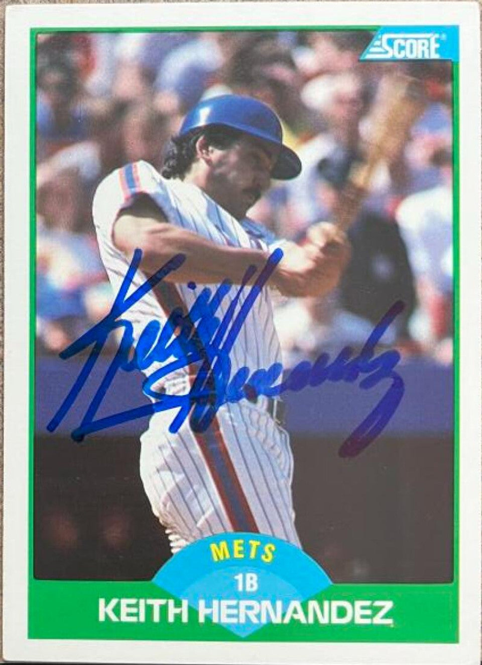 Keith Hernandez Signed 1989 Score Baseball Card - New York Mets