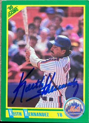 キース ヘルナンデス サイン入り 1990 スコア ベースボール カード - ニューヨーク メッツ