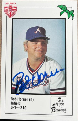 Bob Horner Signed 1981 Atlanta Police Baseball Card - Atlanta Braves