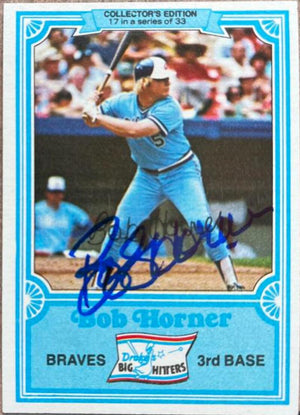 Bob Horner Signed 1981 Topps Drake's Big Hitters Baseball Card - Atlanta Braves