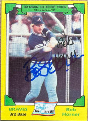 Bob Horner Signed 1982 Topps Drake's Big Hitters Baseball Card - Atlanta Braves