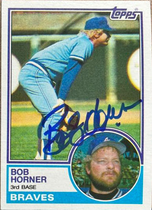 ボブ・ホーナー サイン入り 1983 Topps ベースボールカード - アトランタ・ブレーブス