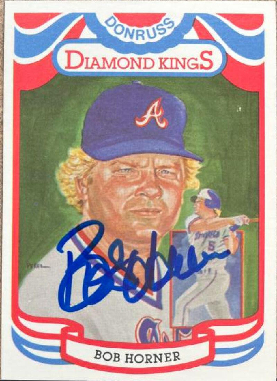 Bob Horner Signed 1984 Donruss Diamond Kings Baseball Card - Atlanta Braves