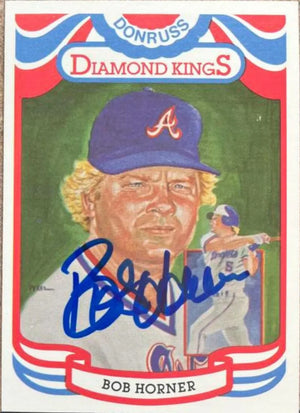 Bob Horner Signed 1984 Donruss Diamond Kings Baseball Card - Atlanta Braves
