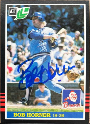 Bob Horner Signed 1985 Leaf Baseball Card - Atlanta Braves