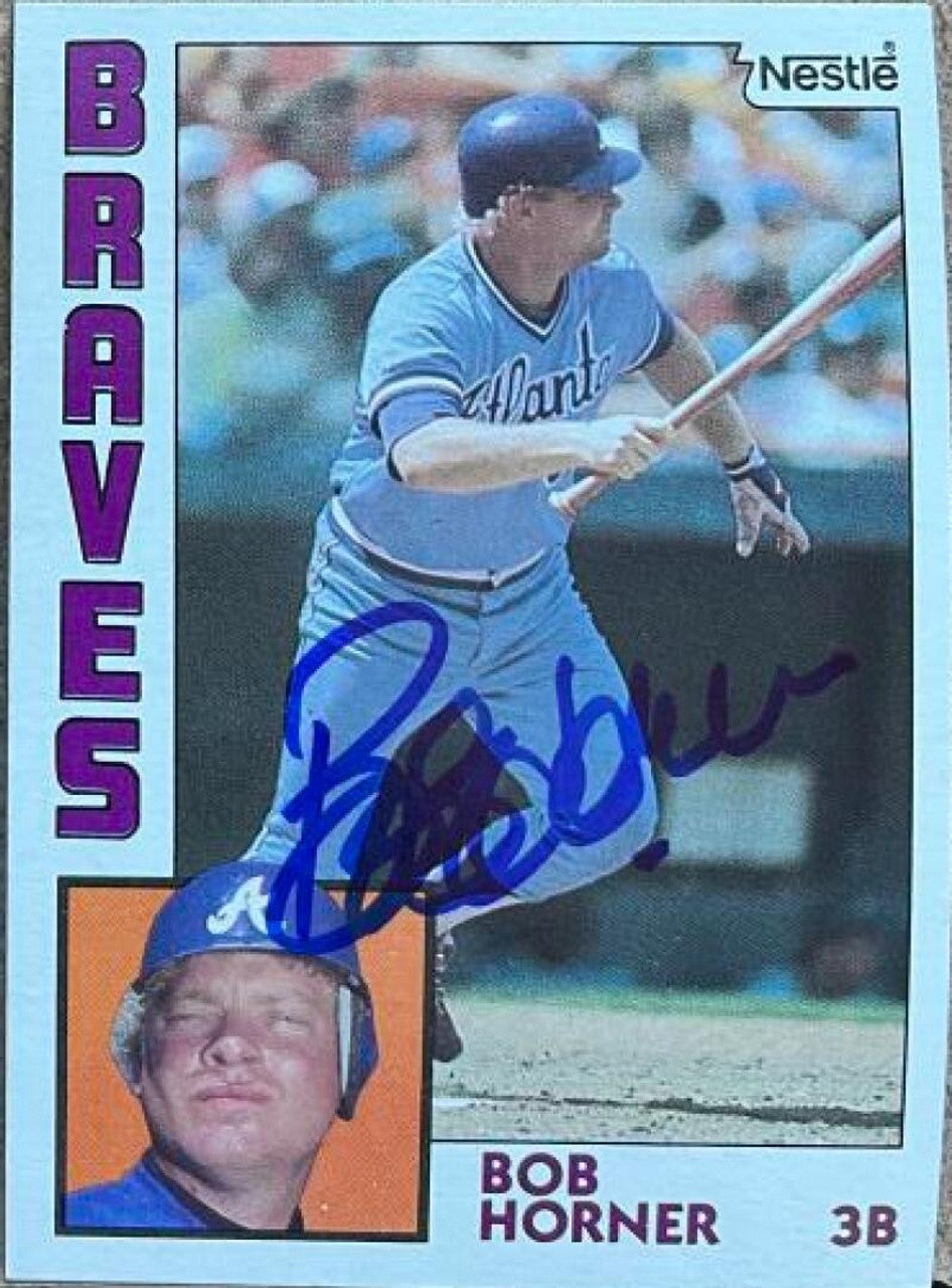 Bob Horner Signed 1984 Nestle Baseball Card - Atlanta Braves