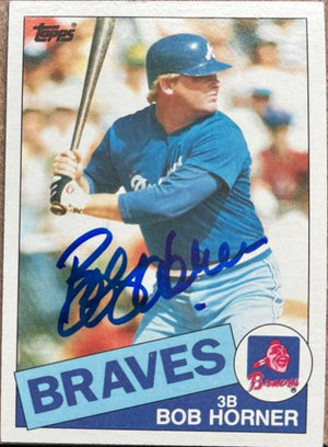 Bob Horner Signed 1985 Topps Baseball Card - Atlanta Braves #410