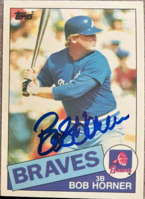 Bob Horner Signed 1985 Topps Tiffany Baseball Card - Atlanta Braves #410