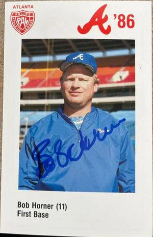 Bob Horner Signed 1986 Atlanta Police Baseball Card - Atlanta Braves