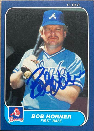 ボブ・ホーナー サイン入り 1986 Fleer ベースボールカード - アトランタ・ブレーブス