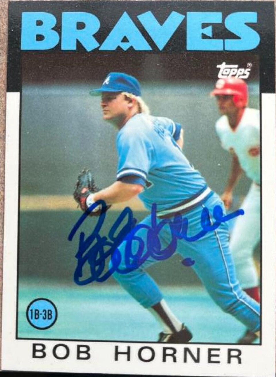 Bob Horner Signed 1986 Topps Tiffany Baseball Card - Atlanta Braves