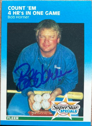 Bob Horner Signed 1987 Fleer Baseball Card - Atlanta Braves #632