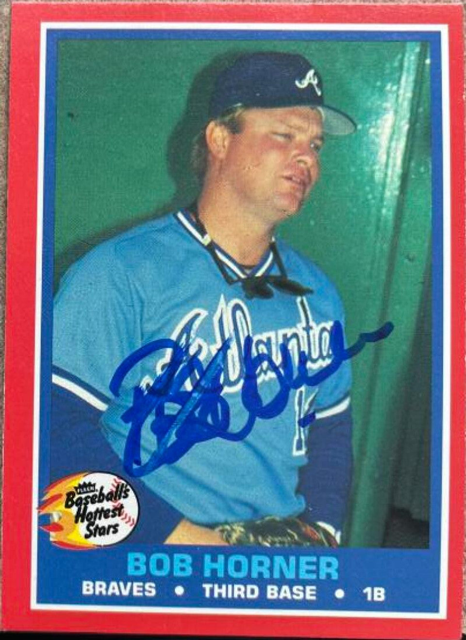 Bob Horner Signed 1987 Fleer Hottest Stars Baseball Card - Atlanta Braves