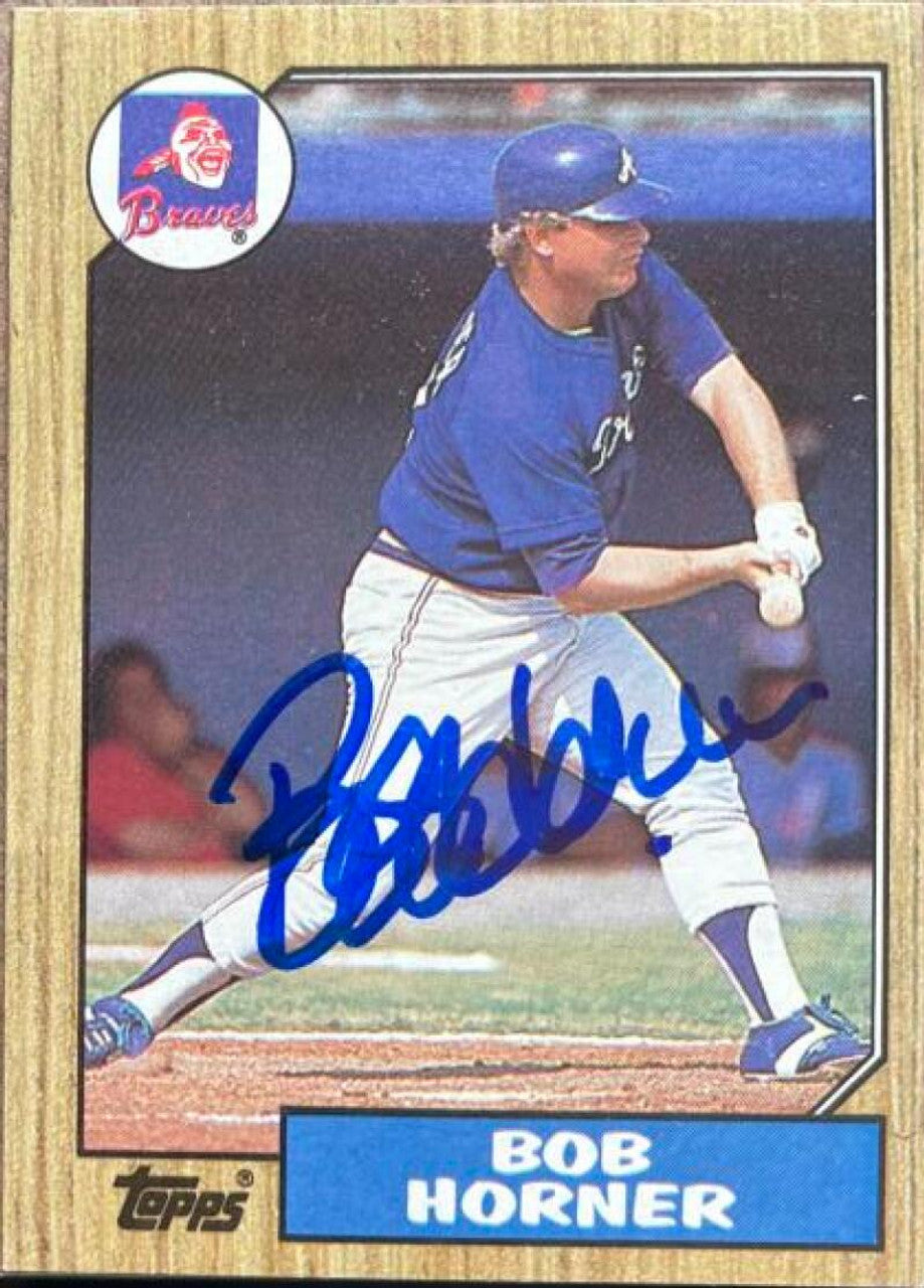 Bob Horner Signed 1987 Topps Baseball Card - Atlanta Braves