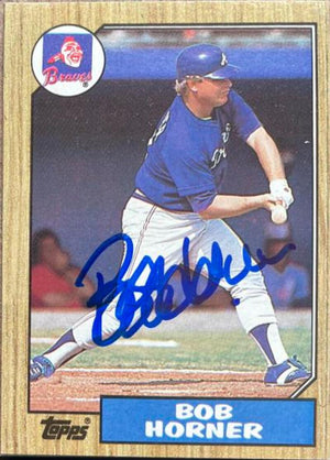 Bob Horner Signed 1987 Topps Baseball Card - Atlanta Braves