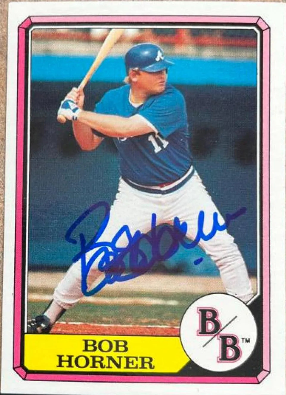 Bob Horner Signed 1987 Topps Boardwalk & Baseball Card - Atlanta Braves