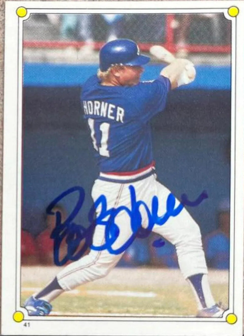 Bob Horner Signed 1987 Topps Stickers - Atlanta Braves