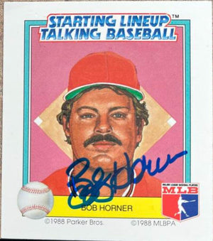 Bob Horner Signed 1988 Parker Bros Starting Lineup Talking Baseball Card - St Louis Cardinals
