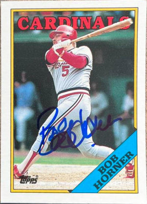 Bob Horner Signed 1988 Topps Traded Baseball Card - St Louis Cardinals